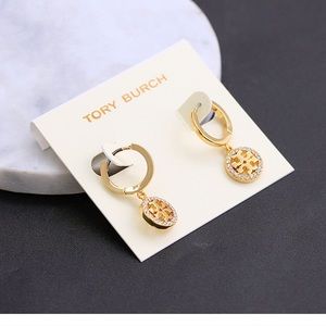 Tory Burch Miller Pave Hoop Earrings